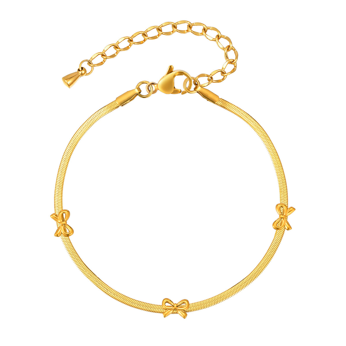 Cross Flower Gold-Plated Stainless Steel Bracelet for Women