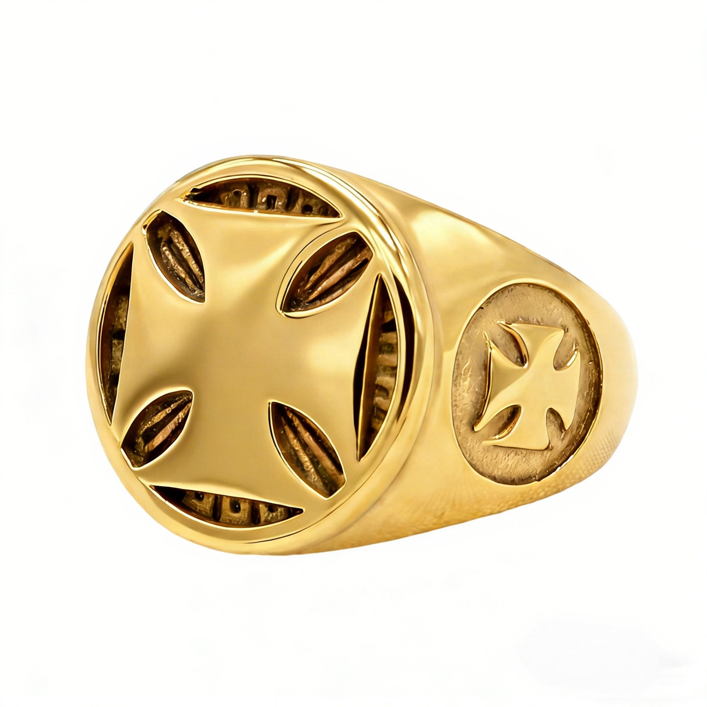 Planderful Everyday Genie Titanium Steel Cross Ring For Men Unisex Protection Statement