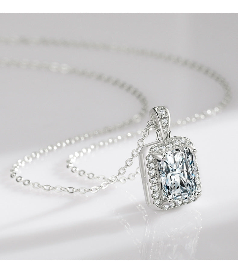 Luxurious 925 Sterling Silver Zircon Necklace by Planderful Collection