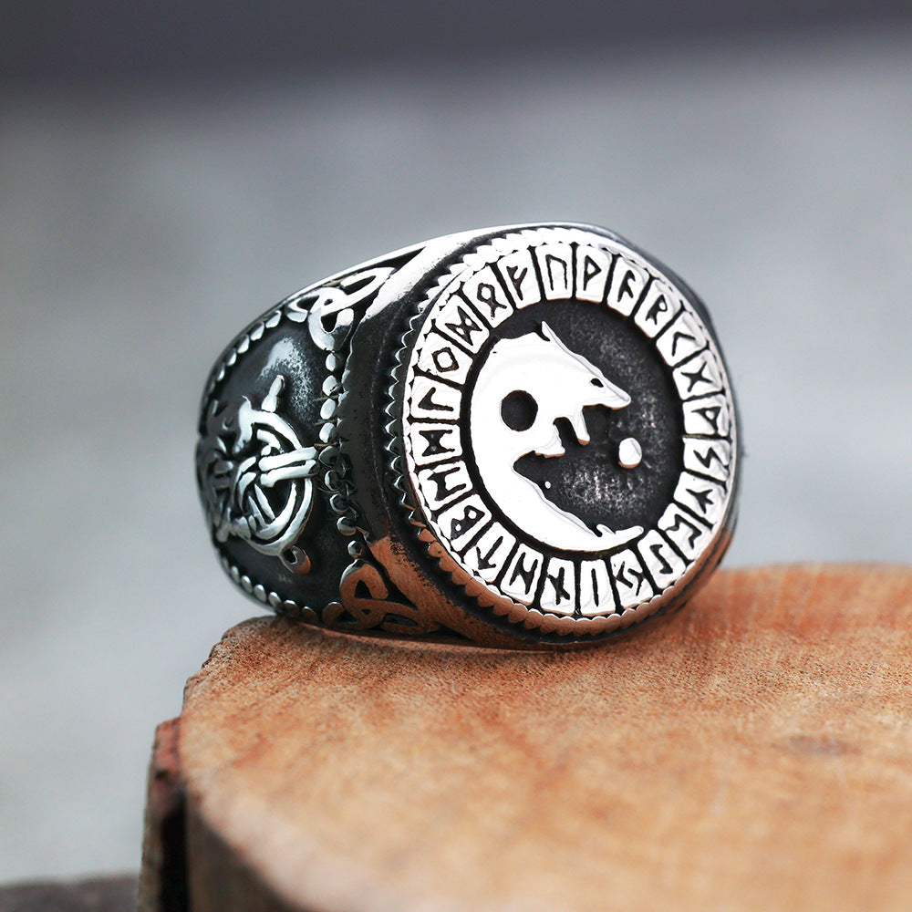 Foreign Trade New Viking Odin Celtic Rune Titanium Steel Ring