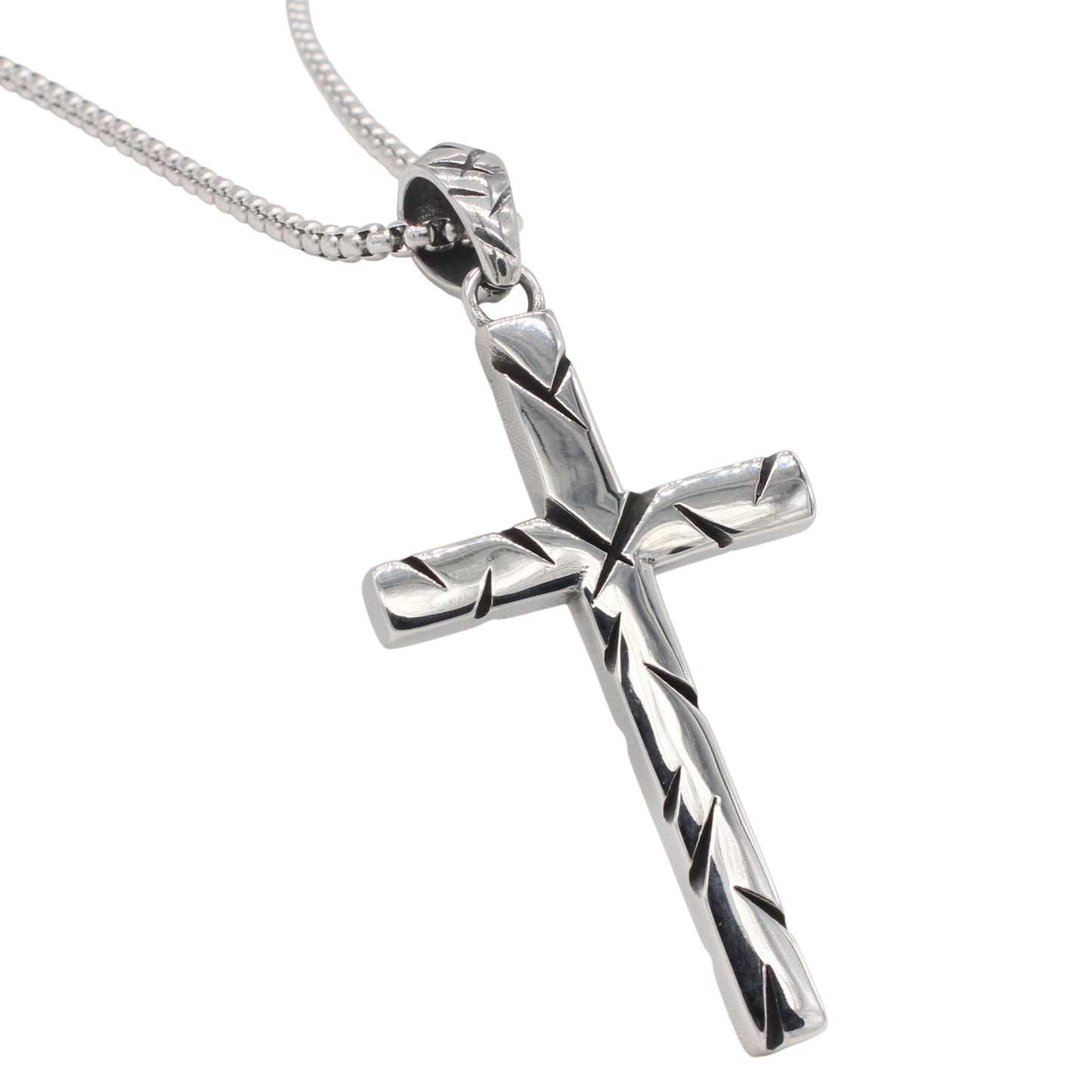 Planderful Everyday Genie – European and American Retro Cross Men's Titanium Steel Pendant Necklace for Men