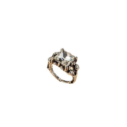 Vintage Skeleton Zircon Ring: Opulent European-American Inspired Jewelry