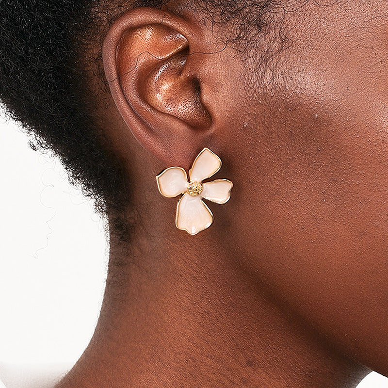 Dopamine Flower Metal Drop Earrings Set - Vienna Verve Collection