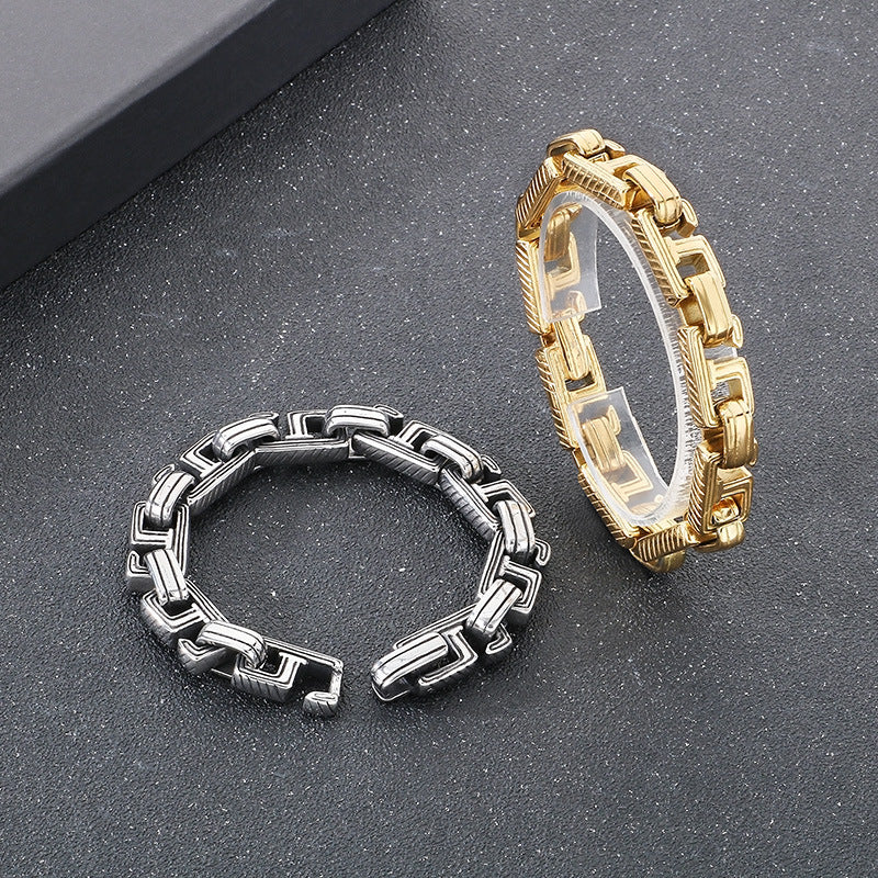 Planderful Custom Openback Chain Titanium Men Bracelet