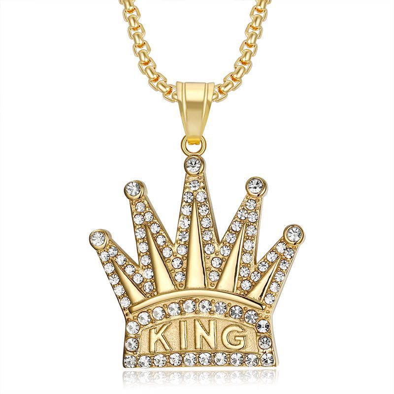 Zircon Necklace - Statement Crown Pendant