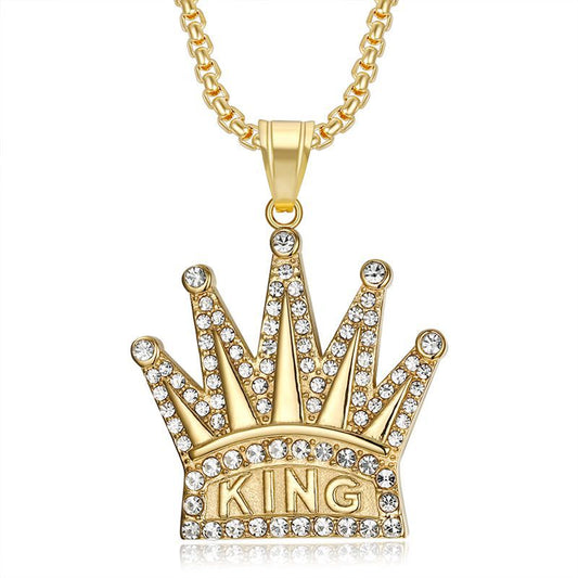 Zircon Necklace - Statement Crown Pendant