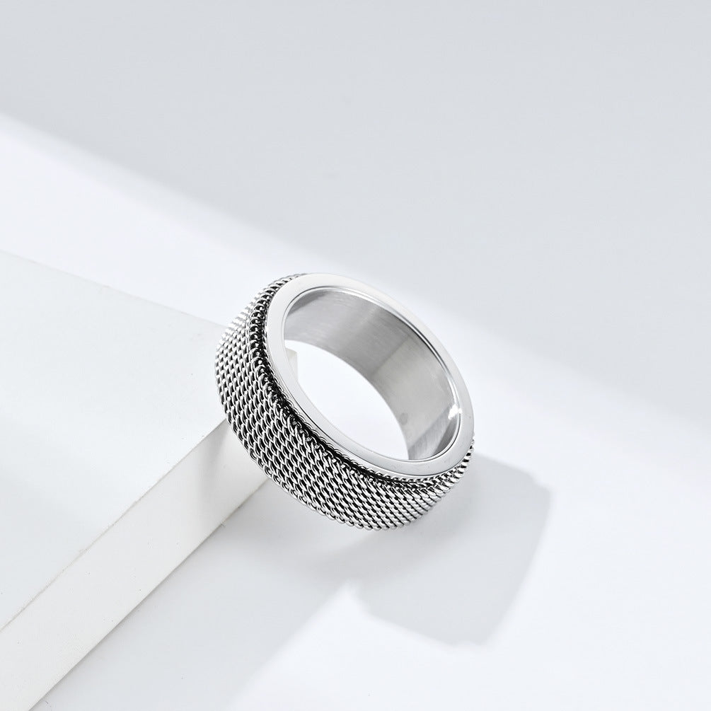 European and American Neutral Cold Wind Titanium Steel Ring