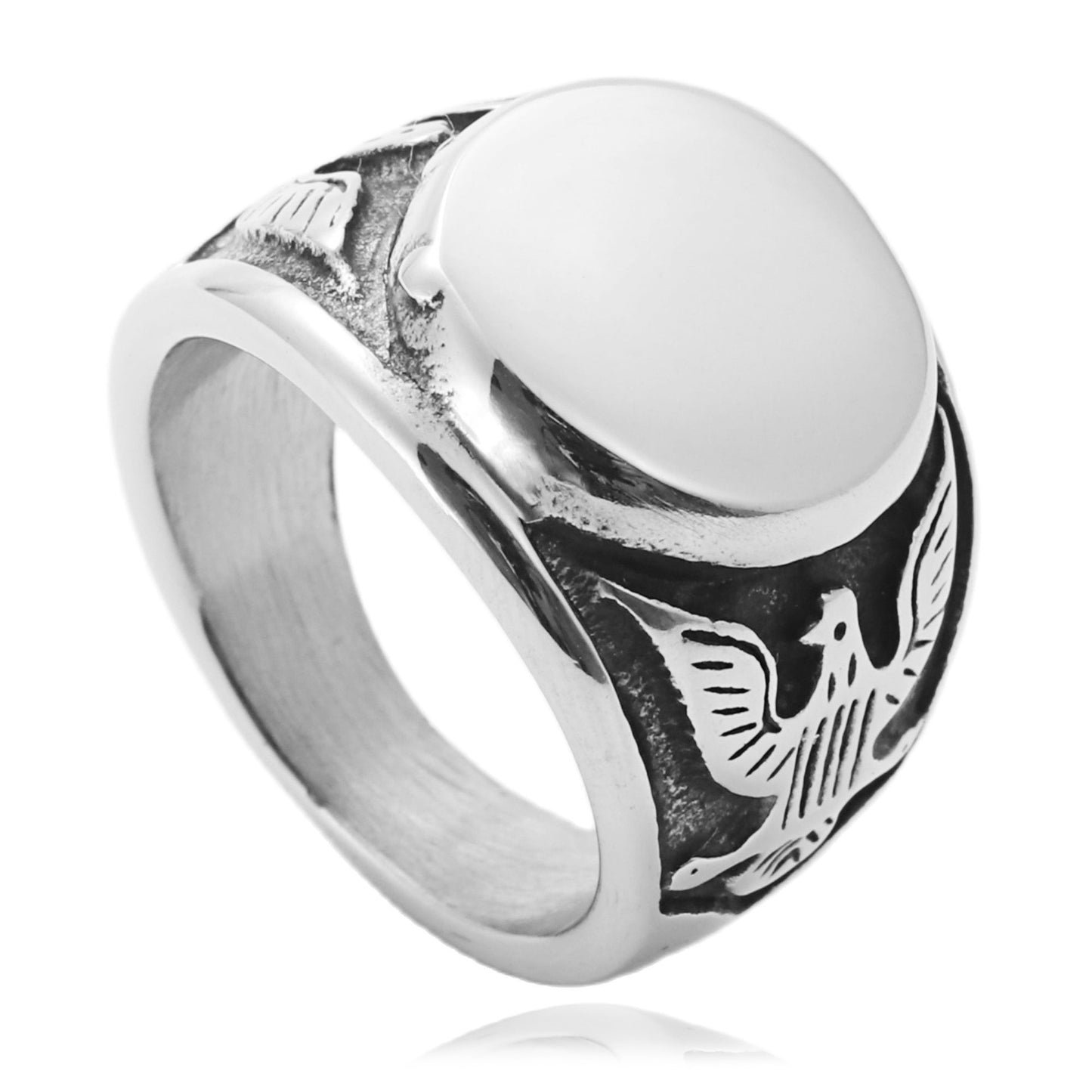 Titanium Steel Retro Eagle Ring for Men - Trendy Punk Design