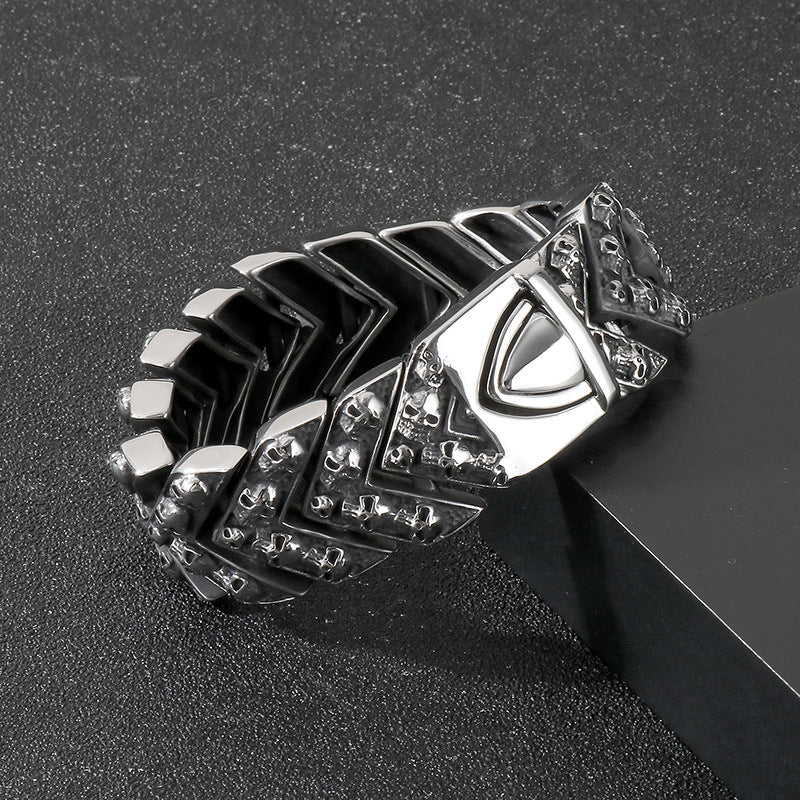 Planderful Everyday Genie Ghost Skull Titanium Men Bracelet