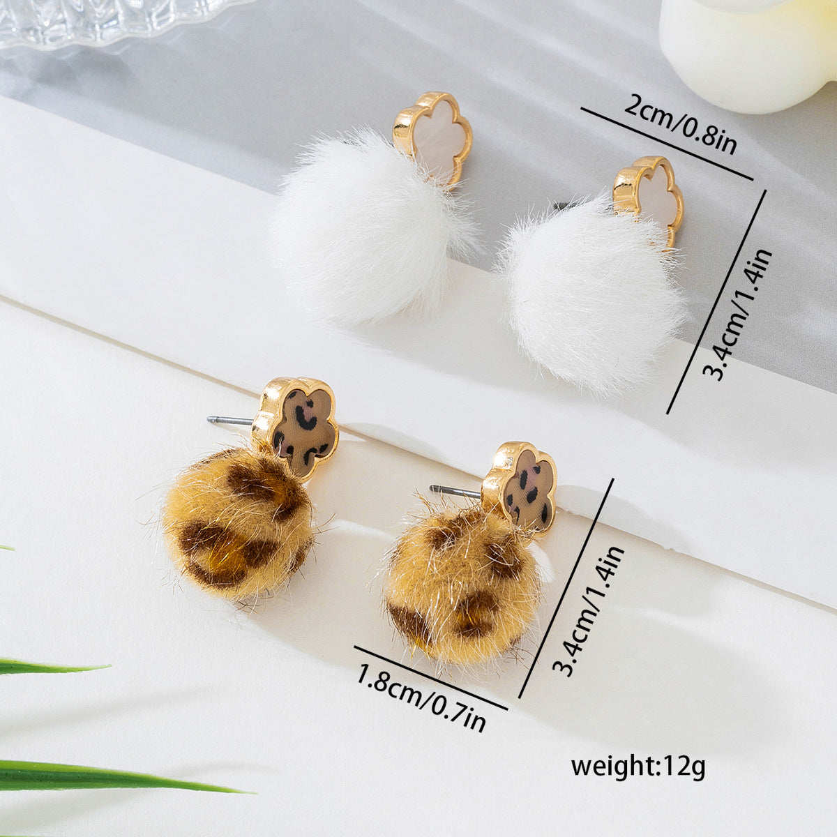 Planderful Vienna Verve Earrings – Fashionable Cute Cartoon Design with Leopard Print