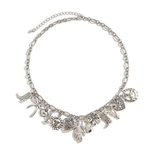 Planderful Vienna Verve Necklace – Personalized Retro Punk Bow Pendant