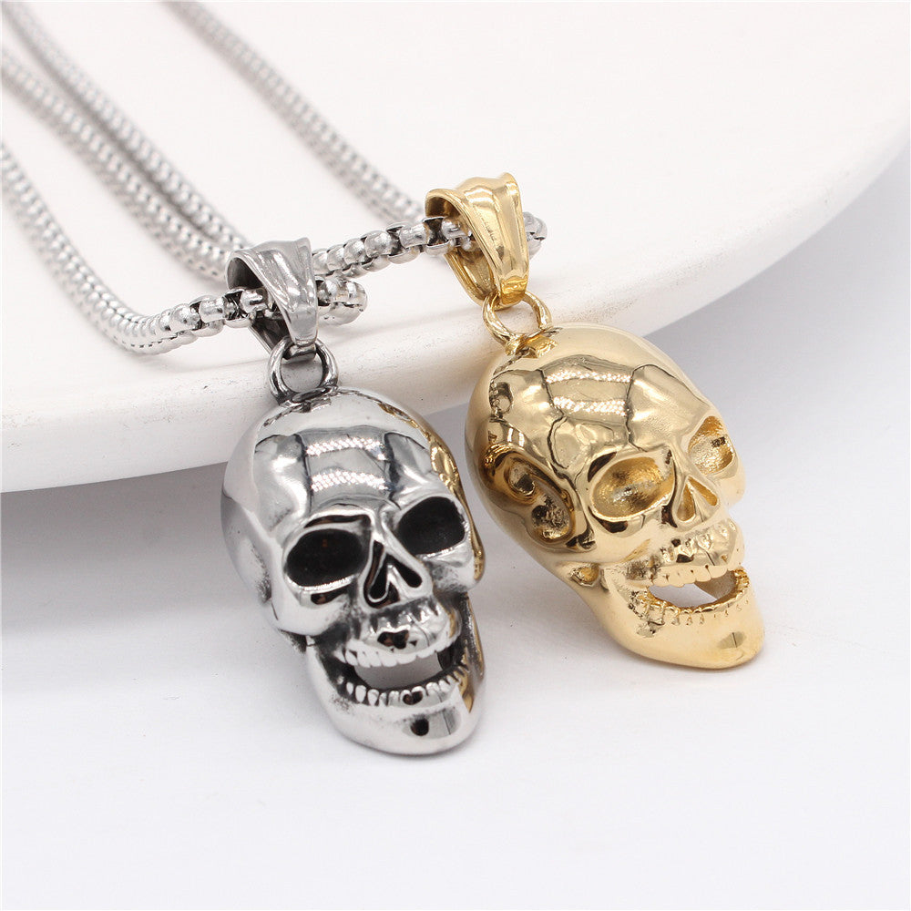 Titanium Steel Skull Pendant Personalized Retro Style For Men And Unisex Jewelry With Protection Statement By Planderful