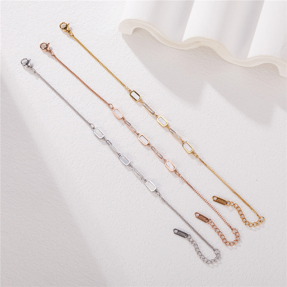 Planderful Shell Bracelet Rose Gold For Women Minimalist Everyday Genie Jewelry Chic