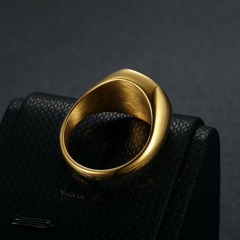 Stainless Steel Gold Plated Epoxy Glossy Ring Unisex By Planderful Everyday Genie For Men And Women