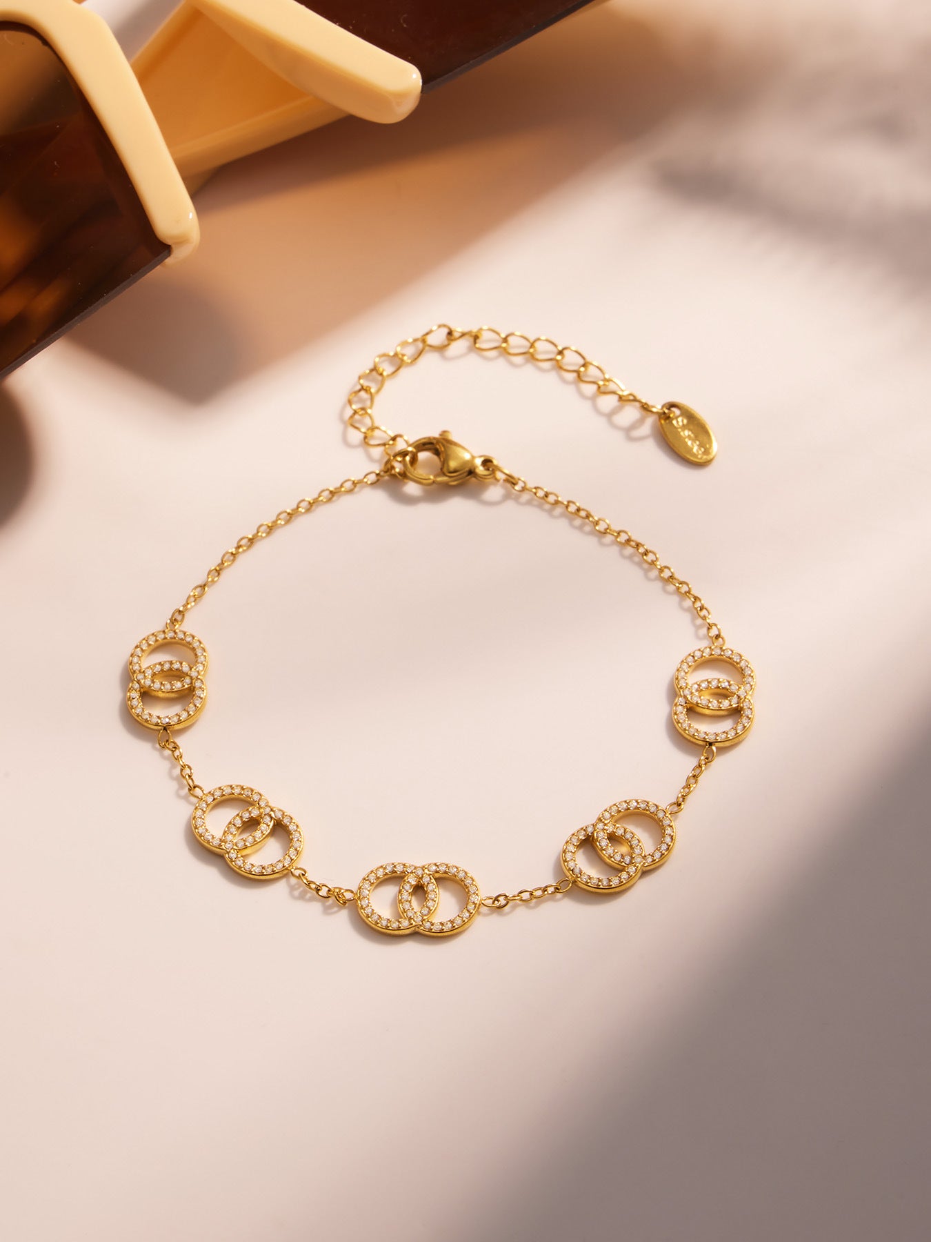 Planderful Zircon Stainless Steel Cross Bracelet For Women