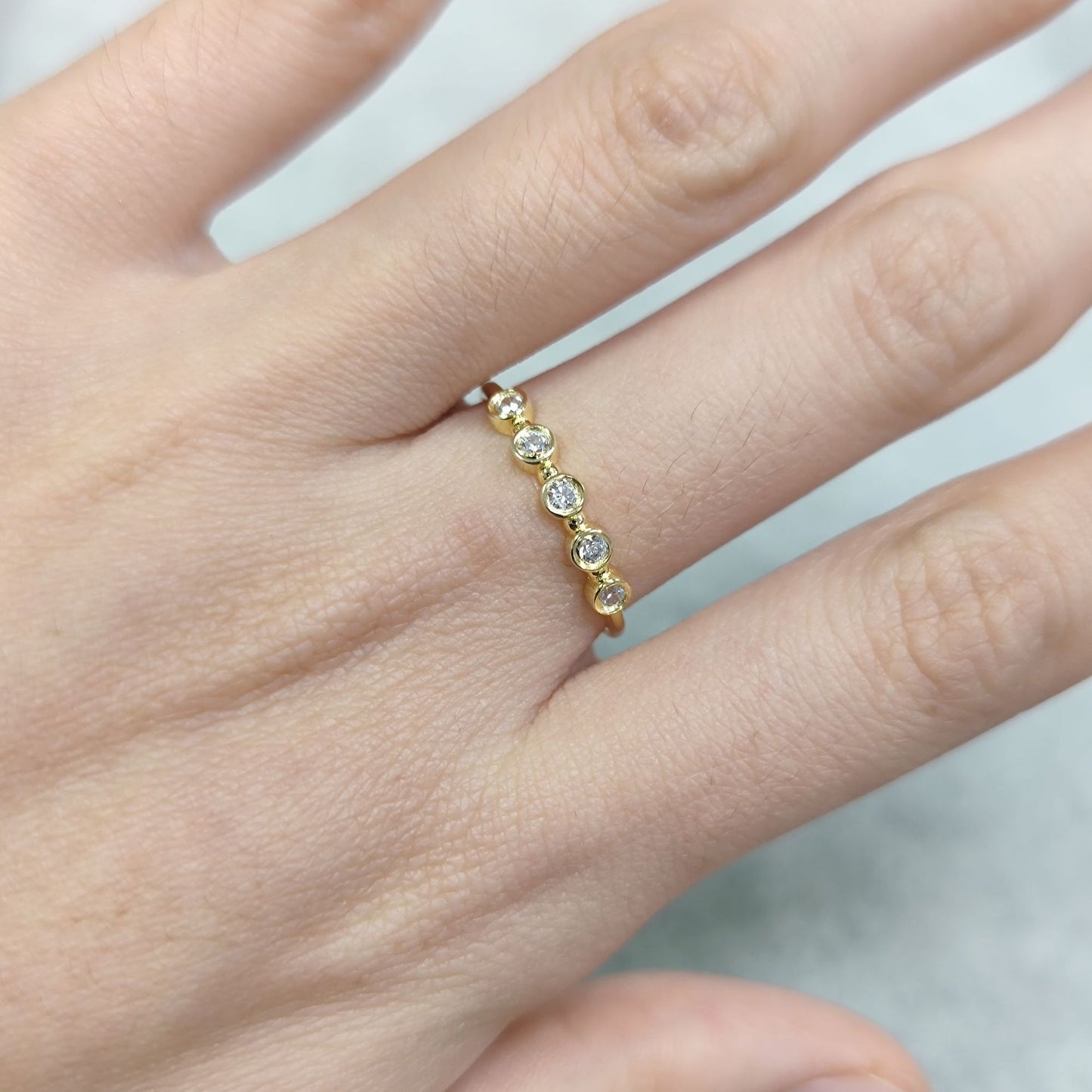 Cold Wind Premium Ring Bubble Golden Dawn s925 Silver Moissanite Ring for All