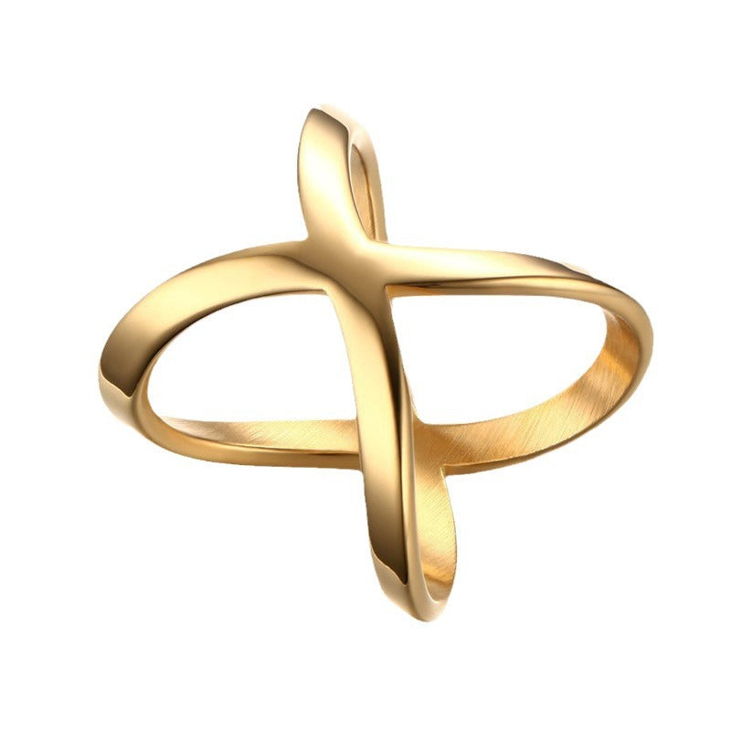 New Jewelry Electroplated Gold Titanium Steel Ring Wholesale