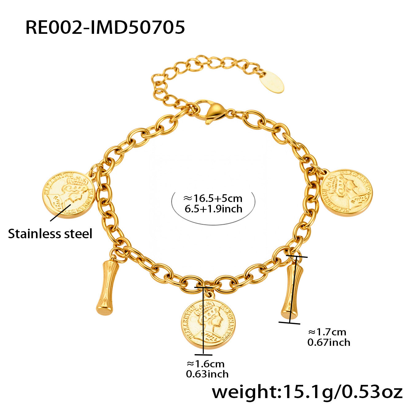 Planderful 26 Letters Queen Elizabeth Luxury Bracelet Women