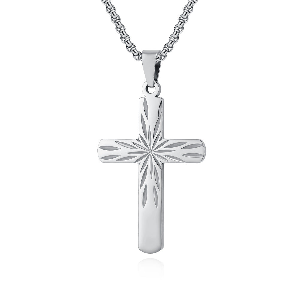 Planderful Titanium Steel Cross Necklace Unisex Pendant Durable Everyday Wear Jewelry for Men and Women
