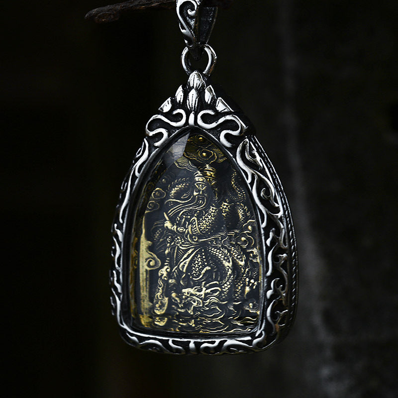 Retro Chinese-Inspired Titanium Steel Men's Pendant Tag for Wholesale Trade