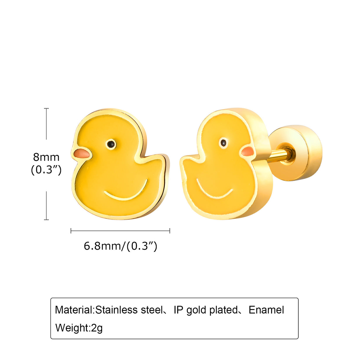 Gold-Tone Duck Earrings