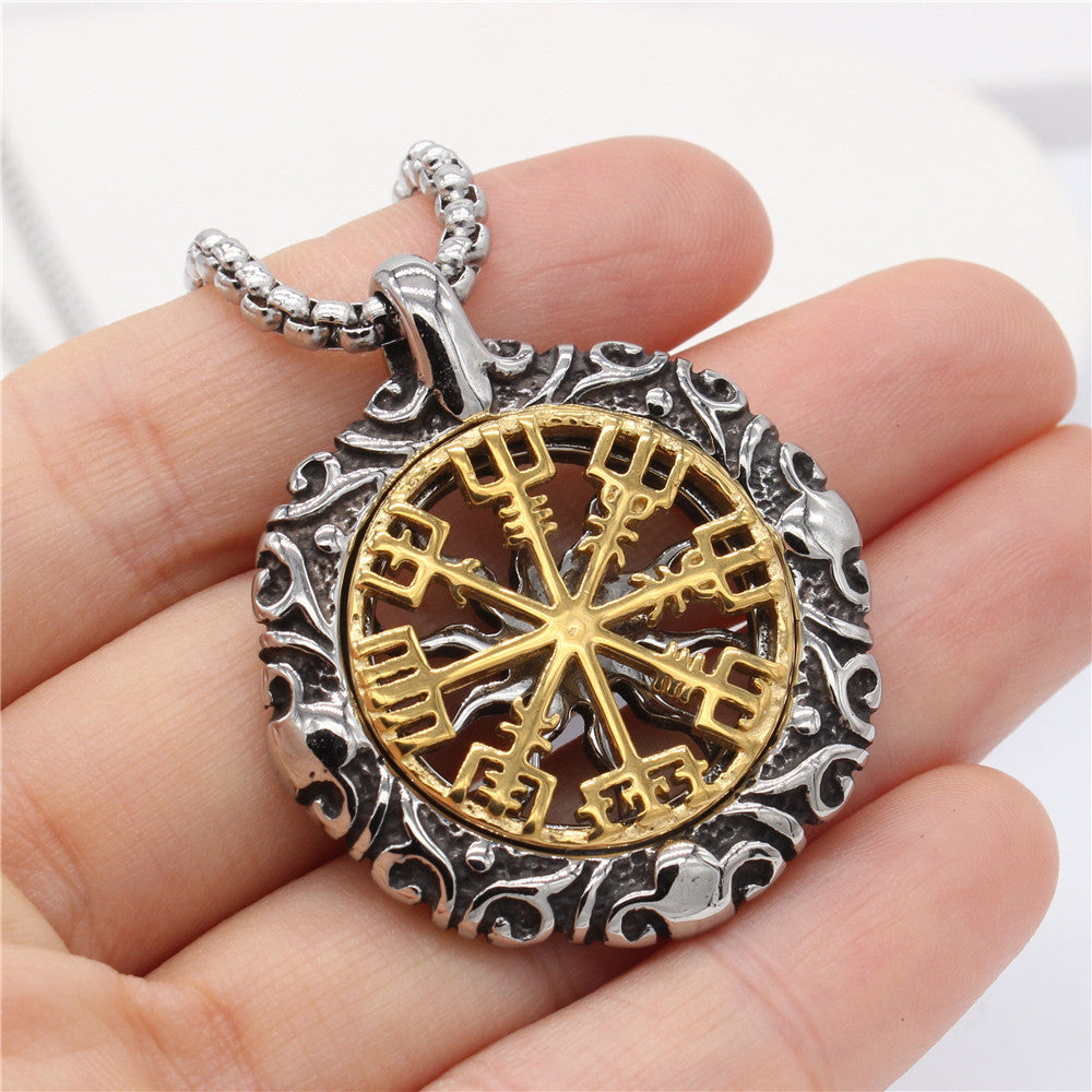 Planderful Viking Pendant Titanium Steel For Men And Women Unisex Retro Shield Charm Everyday Genie Collection