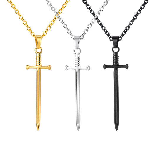 Planderful Sword Pendant Necklace Personalized For Men