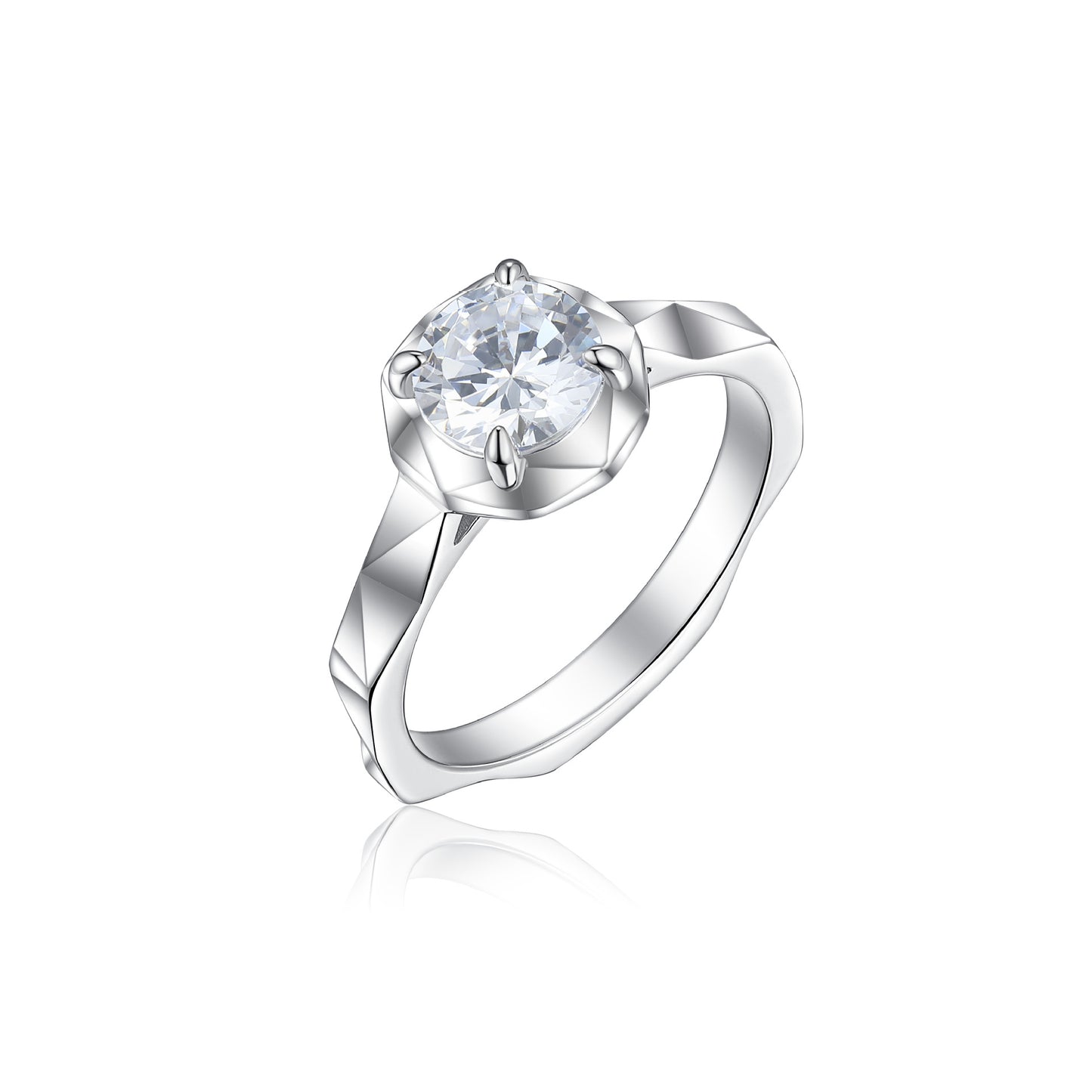 Planderful Sterling Silver Zircon Ring 1.2 Carat Light Luxury For Women Personalized Jewelry