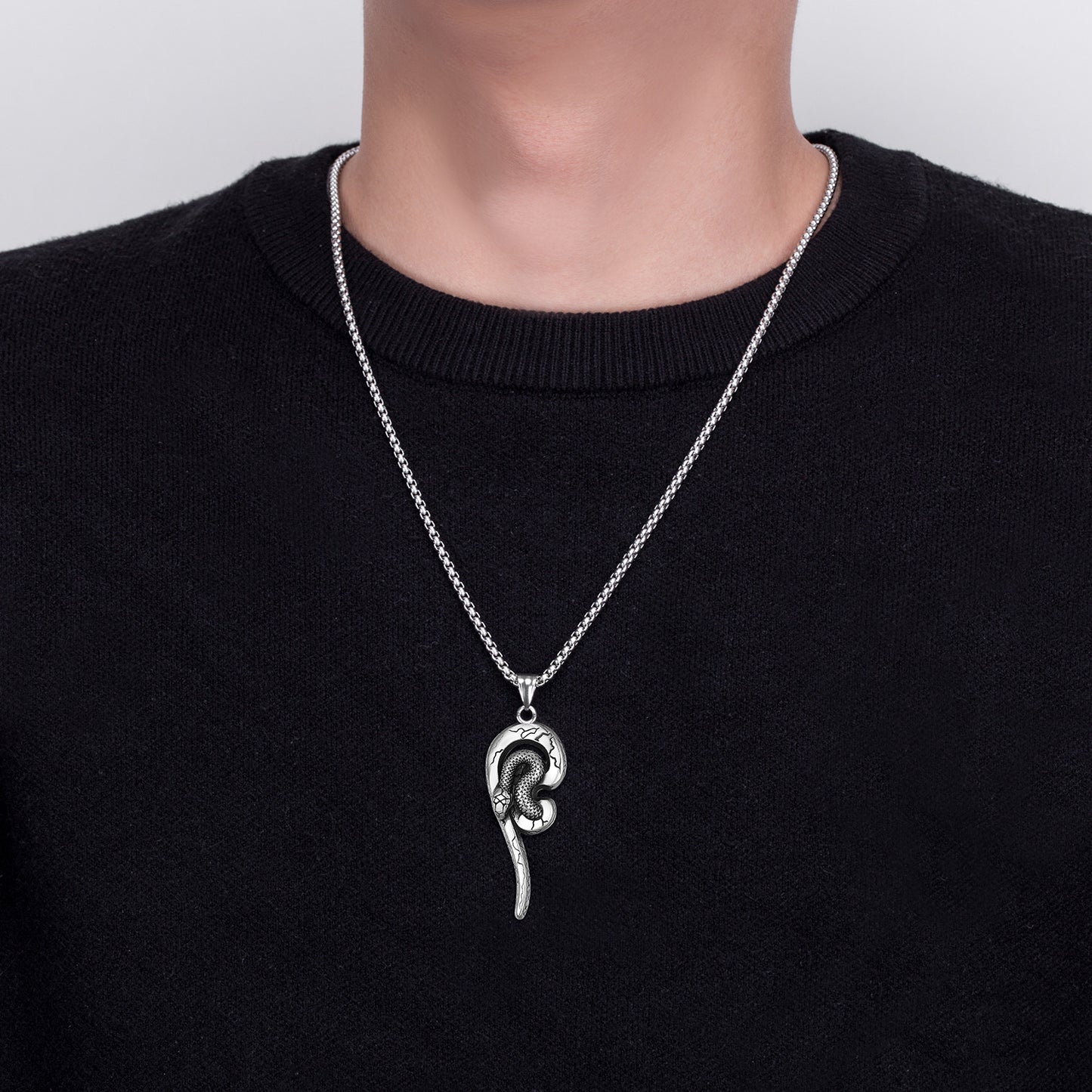 Steel Necklace - Statement Snake Pendant For Hip Hop Inspired Everyday Wear And Gift Idea