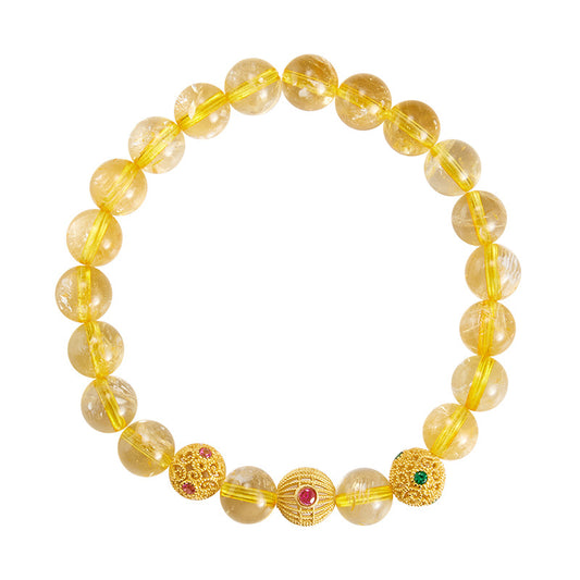 Summer S925 Sterling Silver Bracelet Girls Gift Handmade Citrine