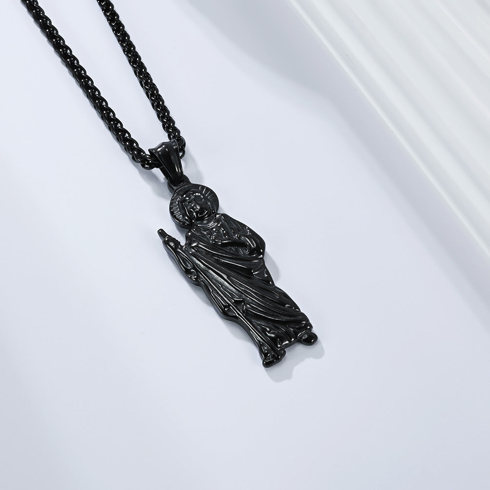 Planderful Everyday Genie St Jude Necklace Titanium Steel Pendant For Trendy Streetwear Fans