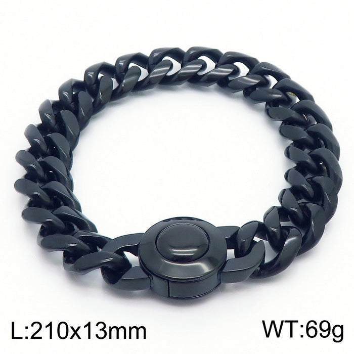 Bracelet Of The – Cnc Zircon Cuban Chain Titanium Steel Men's