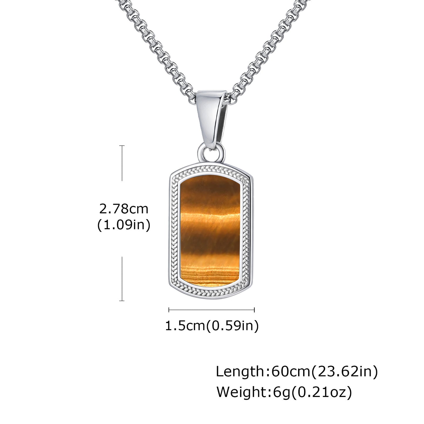 Planderful Stainless Steel Hip Hop Tiger Eye Pendant Men