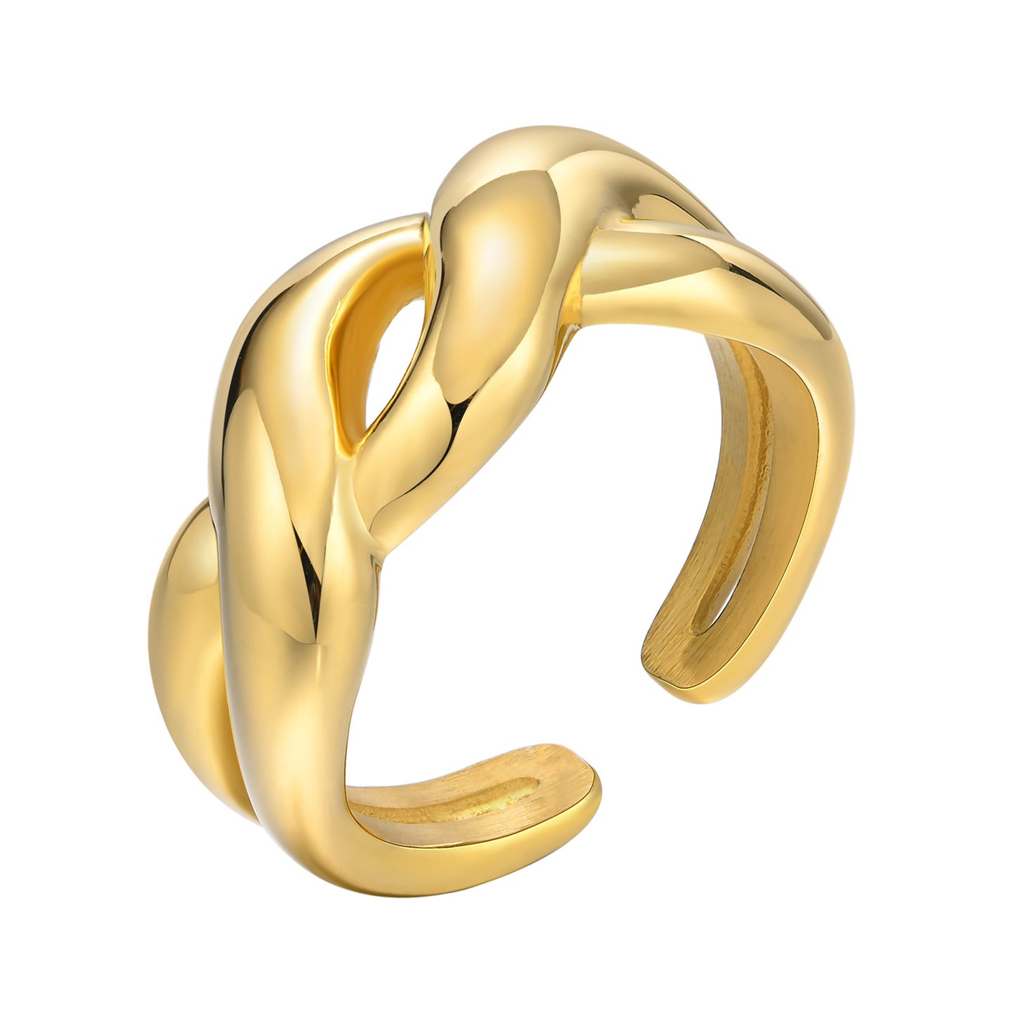 Ladies Index Finger Fashion Trend Ring Gold Twist Open Ring