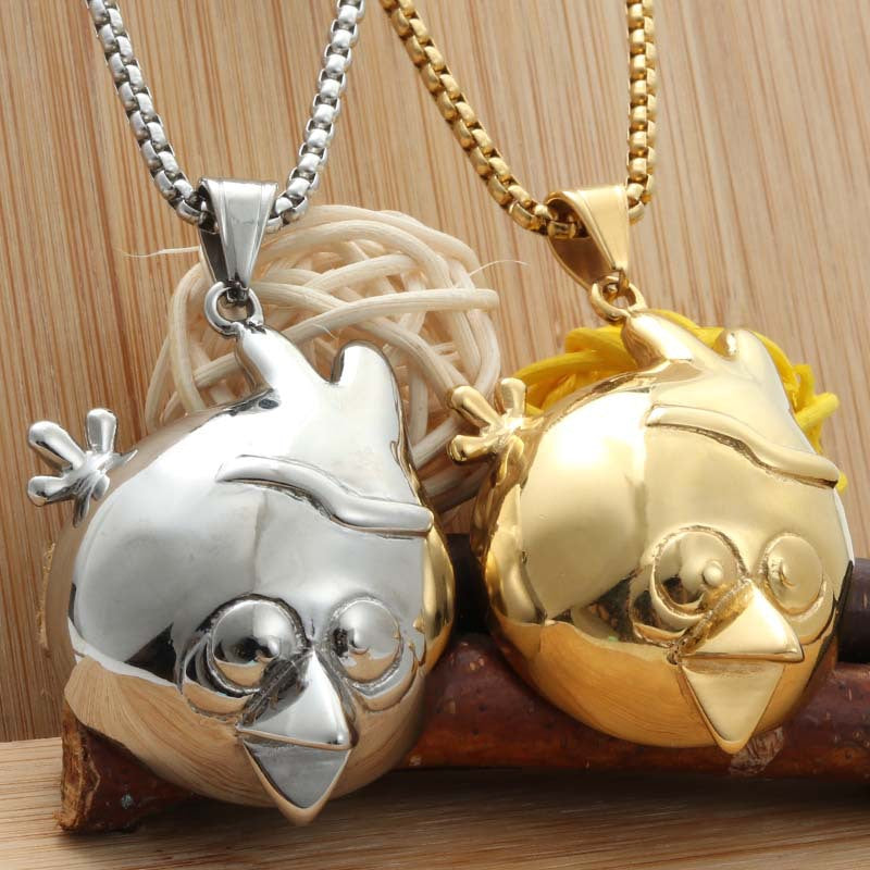 Personalized Titanium Steel Bird Pendant Necklace for Men - Retro Punk Animal Design by Planderful