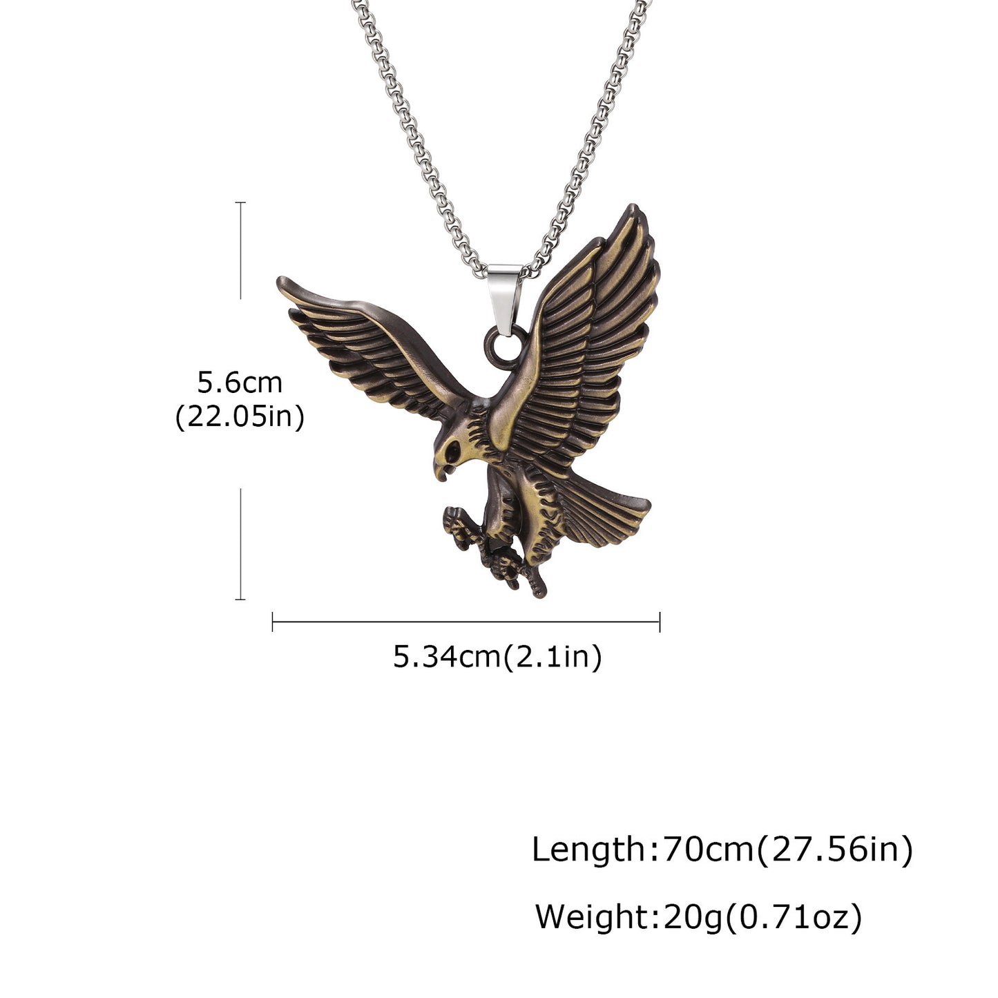 Alloy Eagle Pendant Sweater Chain Hip Hop Pendant Necklace