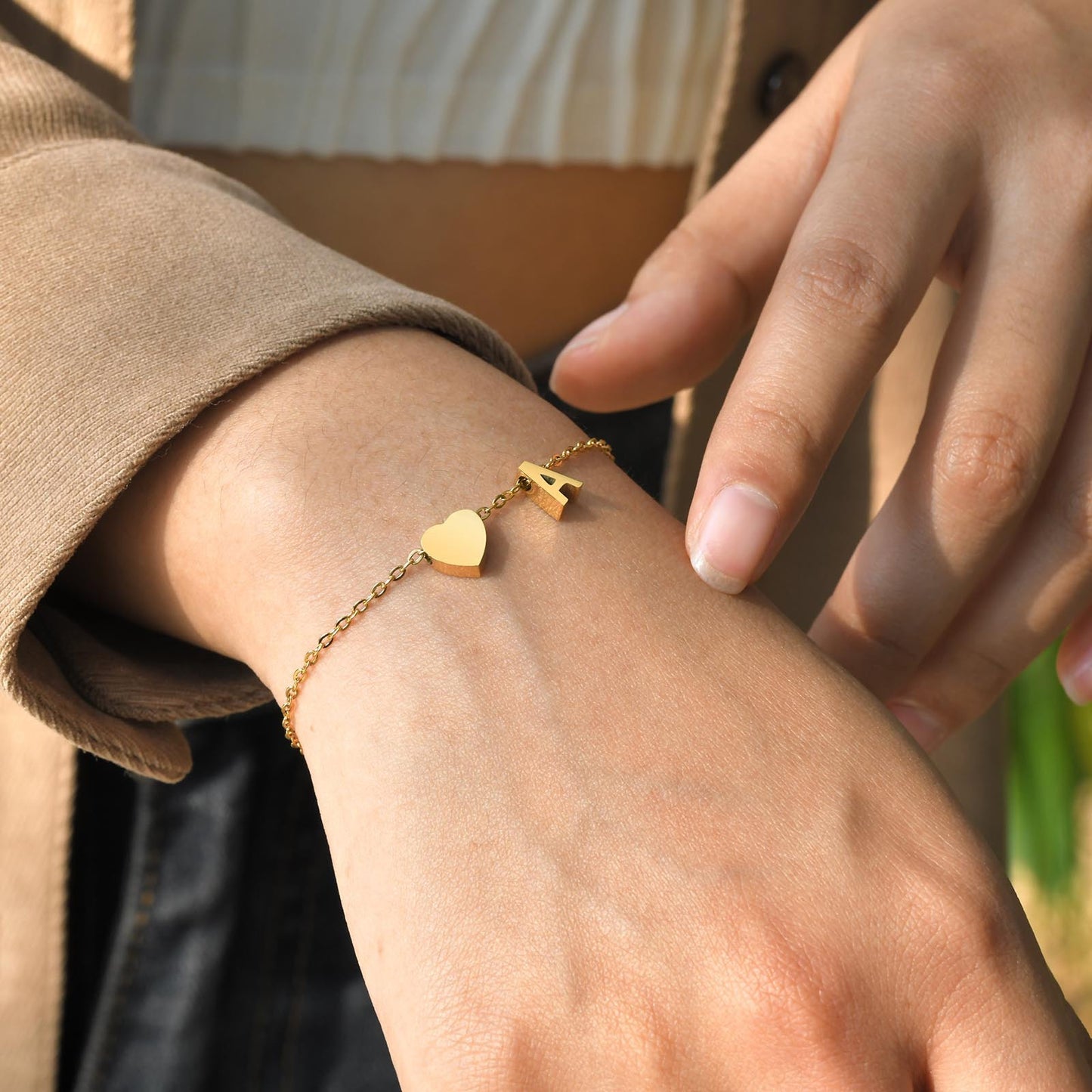 Planderful Jewelry Steel Name Bracelet 26 Letters Personalizable Gift For Women Elegant Statement