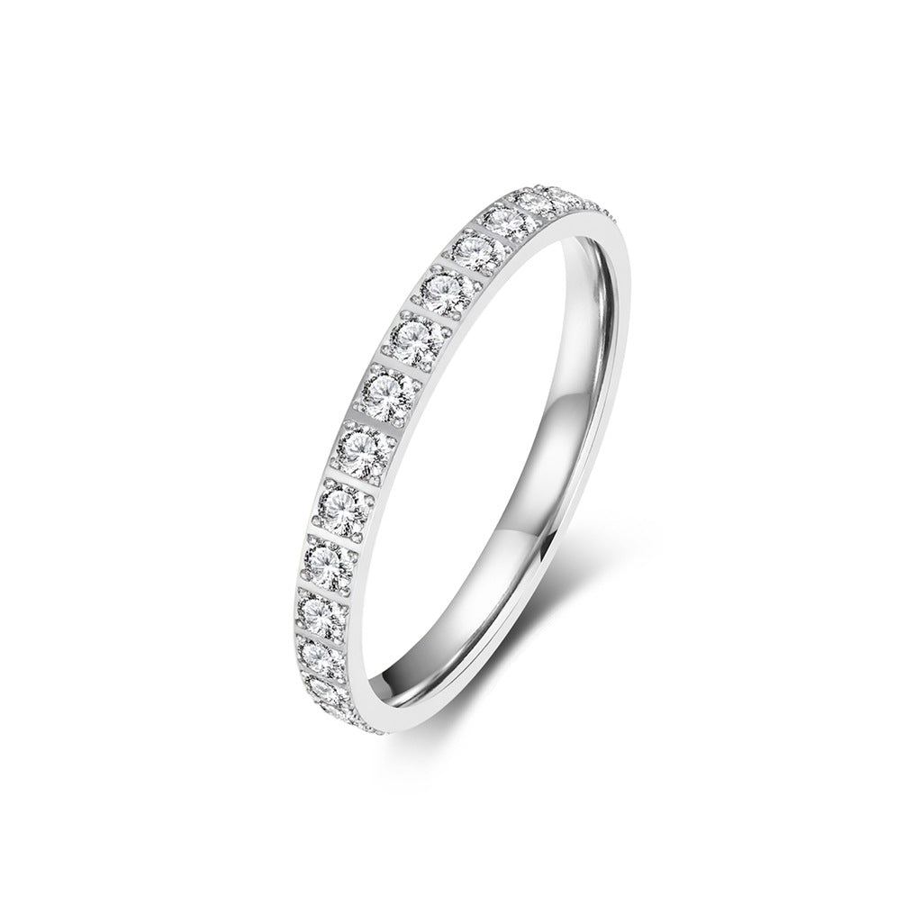 Planderful Stainless Steel Zircon Ring For Women Gypsy Star Inlaid Elegant Statement Everyday Genie
