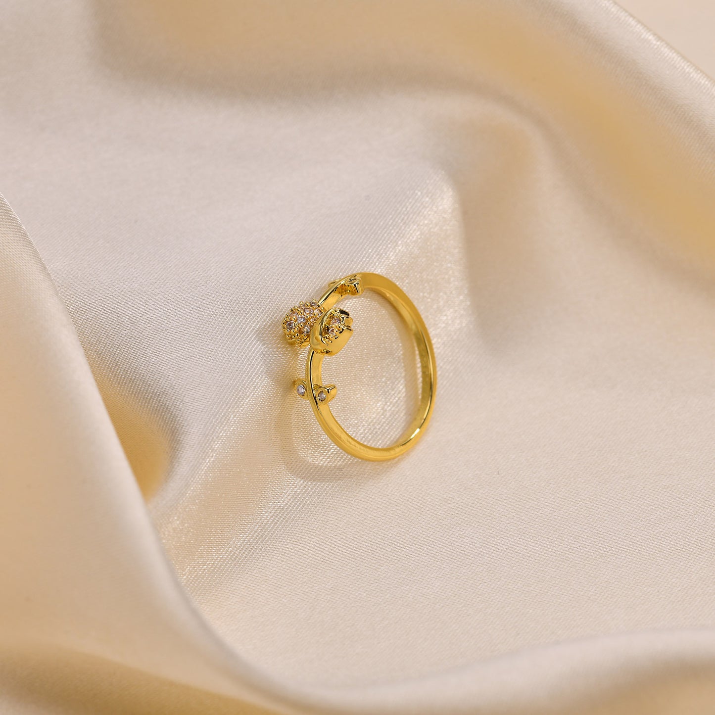 Tulip Open Ring Adjustable Copper 18K Gold Fashion Jewelry