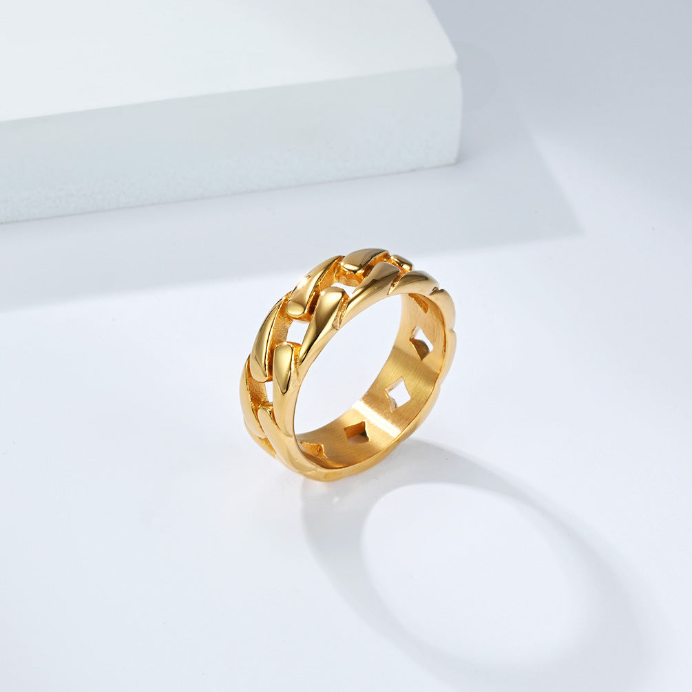 Cuban Chain Ring Men Planderful Everyday Genie Unisex Punk Style Protection Statement Jewelry