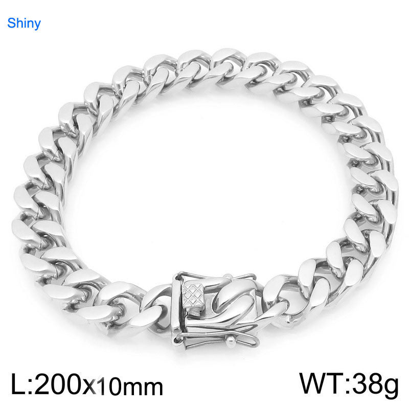 Planderful Mens Dragon Beard Buckle Cuban Chain Bracelet