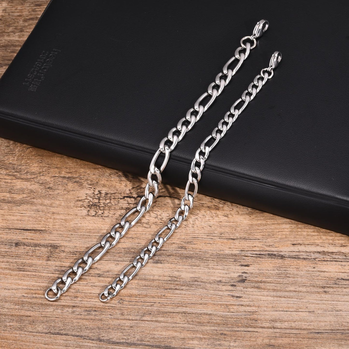 Men's Bracelet Stainless Steel Three to One Chain Steel Color