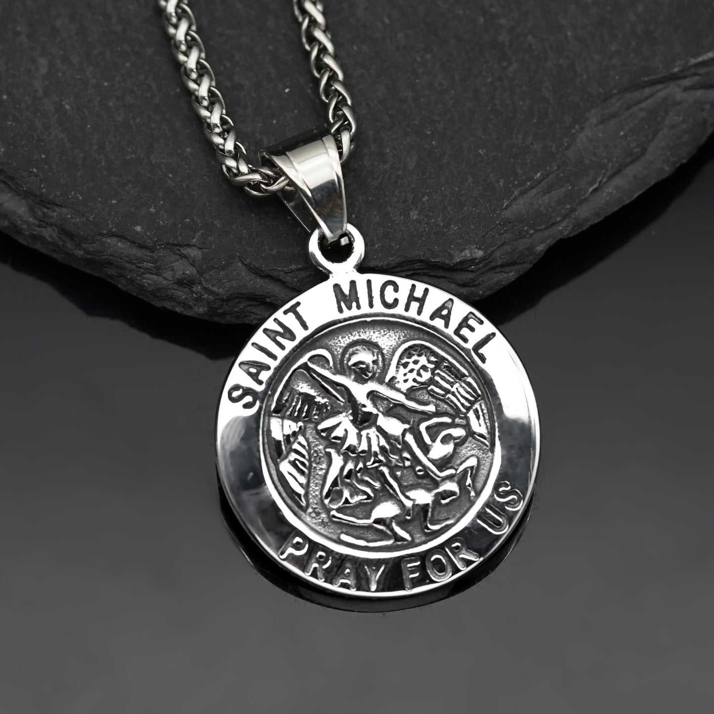 Steel Necklace - Dainty Archangel Pendant By Planderful