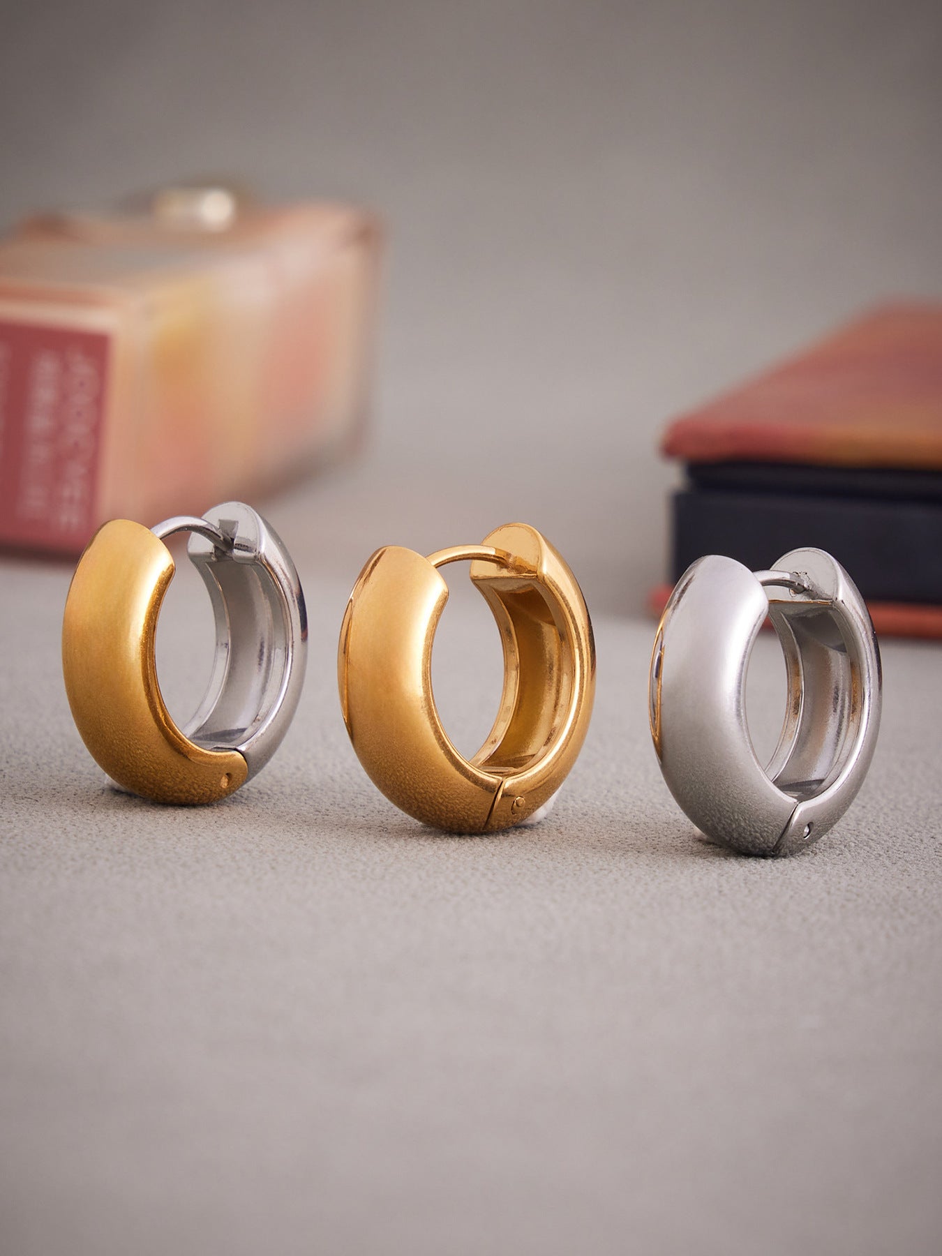 Planderful Womens Ring Earrings Stainless 18K Gold Plated