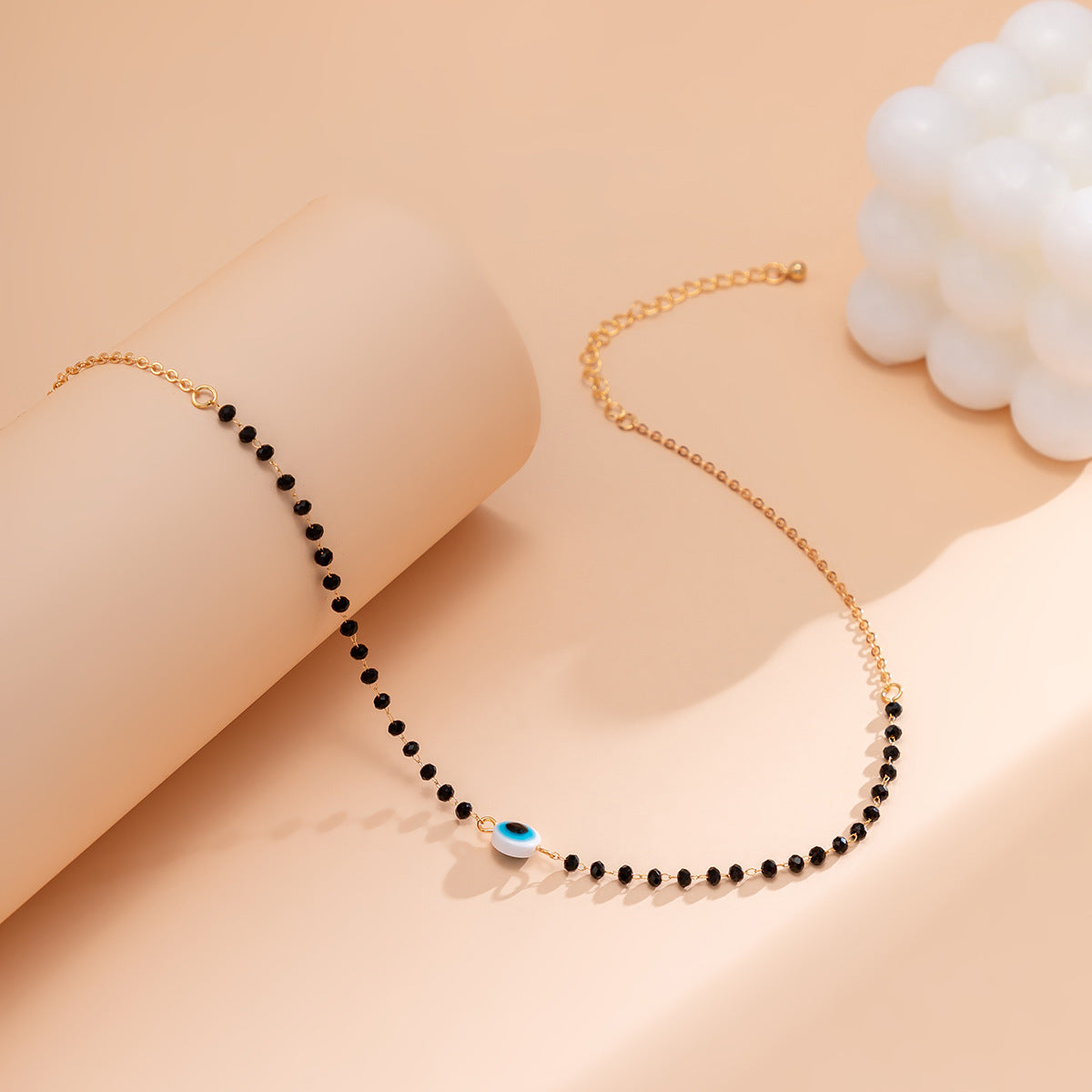 Crystal-Style Eye Bead Necklace