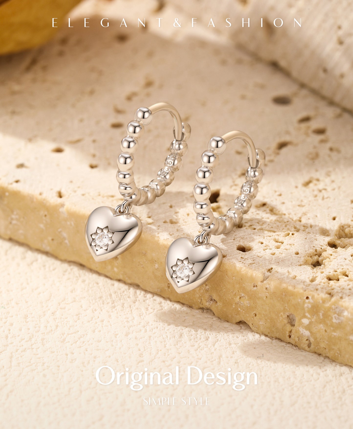 Planderful Everyday Genie Earrings – Elegant Sterling Silver with Zircon Accents