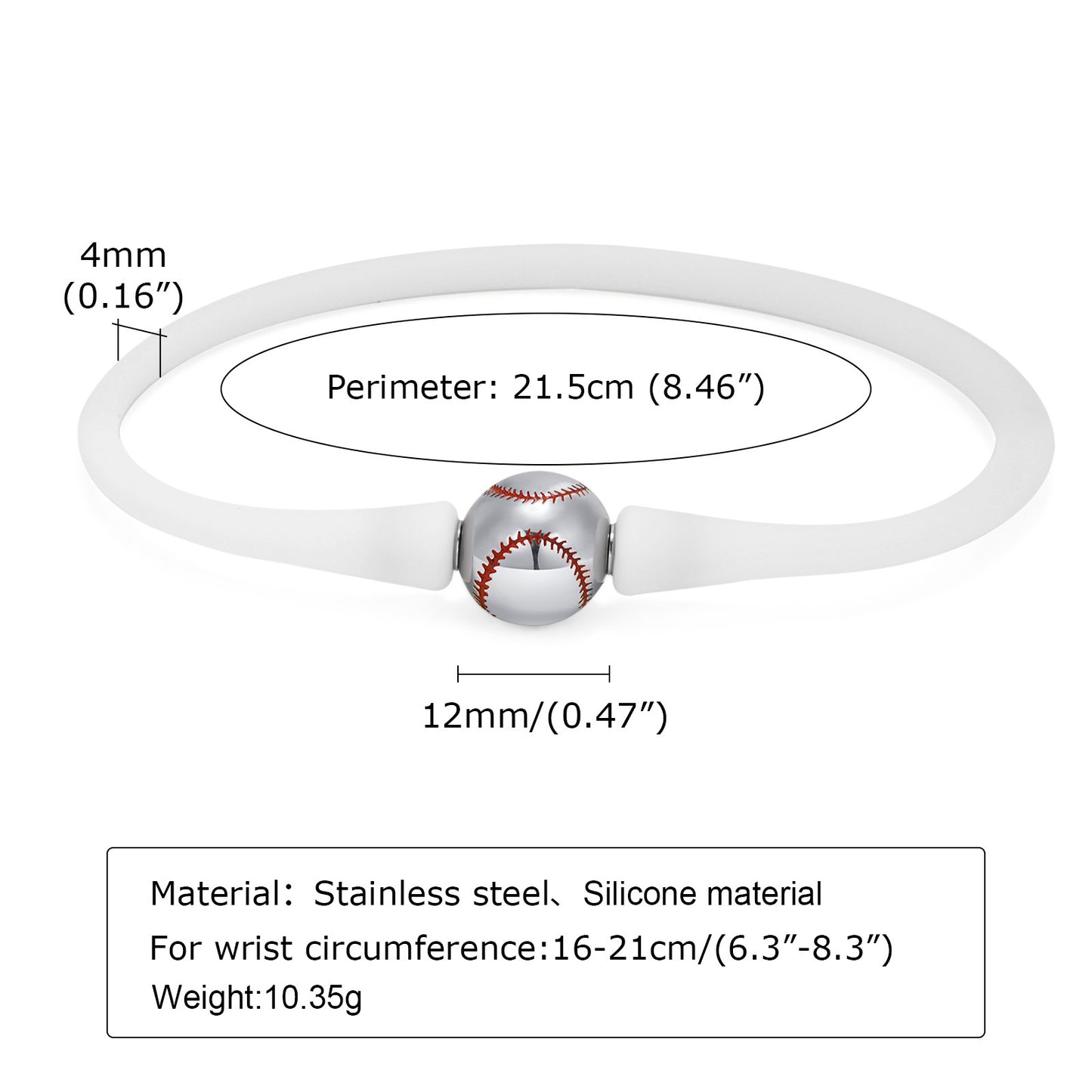 Cross-Border Jewelry Wholesale Stainless Steel Baseball Bracelet for Men