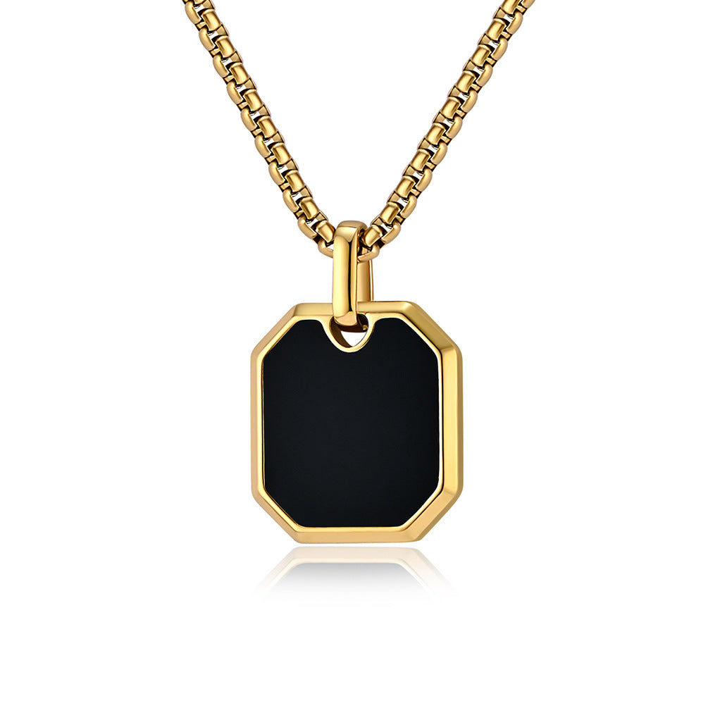 Planderful Everyday Genie Stainless Steel Square Pendant Necklace Unisex For Men And Women Protection Charm