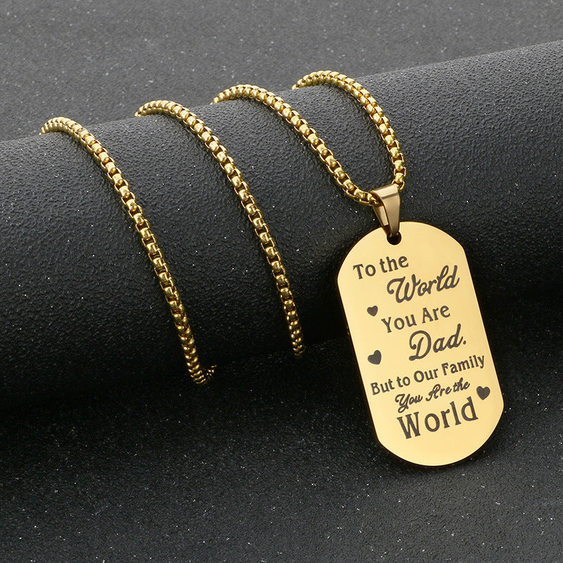 Planderful Titanium Steel Military Pendant Engraved For Dad