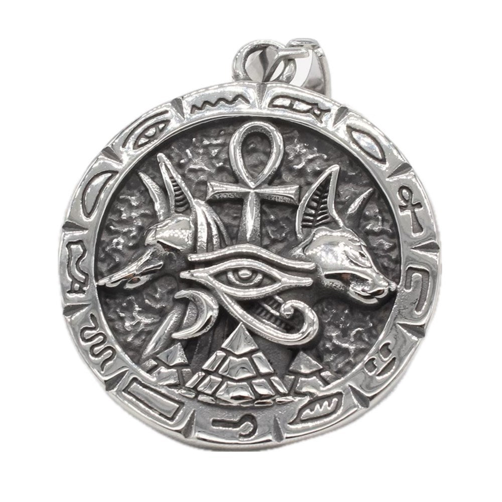 Planderful Everyday Genie – European and American Retro Anubis Men's Titanium Steel Pendant Necklace